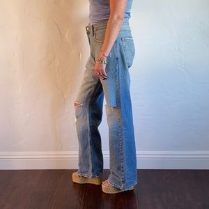Levi's 527 relaxed fit distressed boyfriend jeans